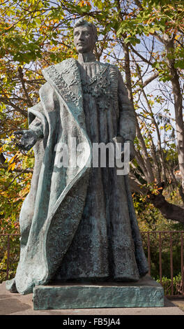 Bronze Statue of Beato Carlos de Hapsburg in Monte Madiera Stock Photo