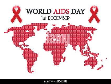 Vector illustration of world aids day Stock Vector