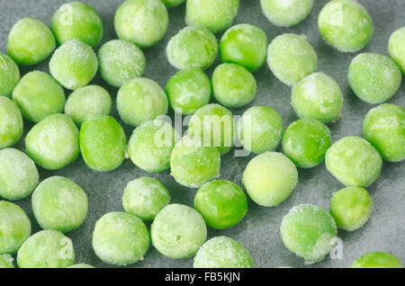 closeup to green frosen peas Stock Photo