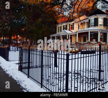 Cazenovia, New York, USA. January 5, 2016. One of the many beautiful homes that line Albany Street in Cazenovia , New York Stock Photo