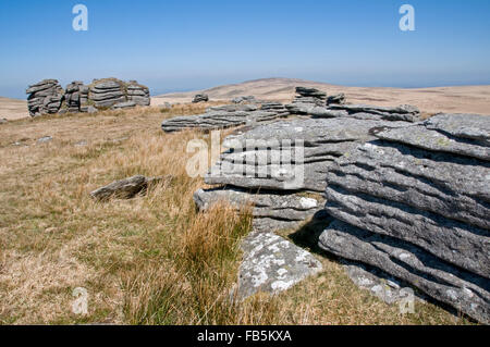 On Dartmoor at Wild Tor, about 6 km south of Belstone Stock Photo