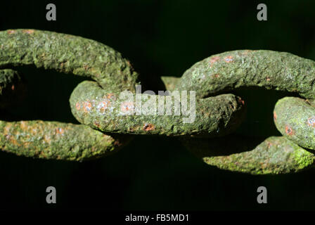 Rusty chain with black background Stock Photo