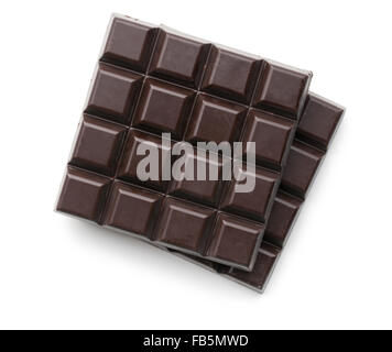 dark chocolate bars on white background Stock Photo