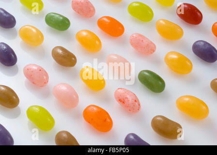 Jelly Beans sweets in an organized structure Stock Photo