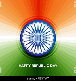 Indian republic day background with ashoka wheel for your design Stock Vector