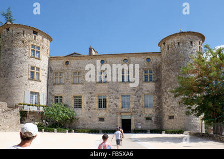 Chateau of Vogue in the Ardeche, France Stock Photo