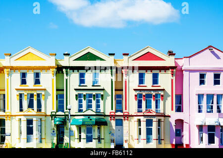 colorfull painted hotels on the seafront at Paignton in Devon, England, UK Stock Photo