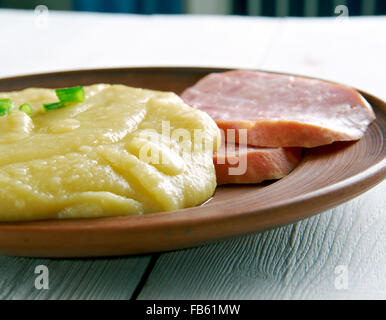 Pease pudding close up.English cuisine Stock Photo