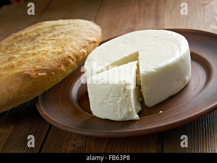 Circassian cheese - found across the North Caucasus, the Levant and other areas with a Circassian diaspora. Stock Photo