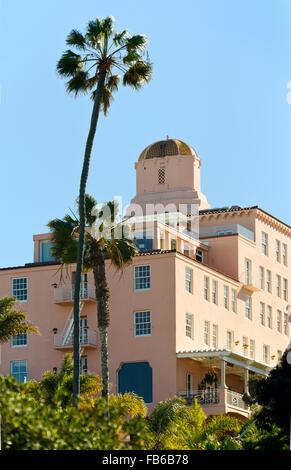 La Valencia Hotel also know as The Pink Lady, in La Jolla, California Stock Photo