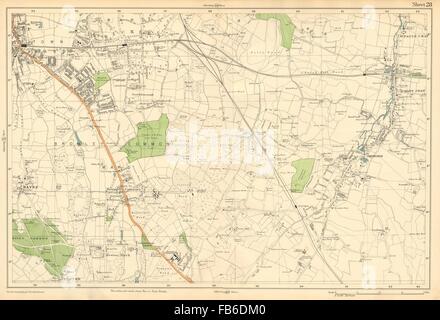 BROMLEY ORPINGTON:Hayes,Petts Wood,Keston,St Paul's Mary Cray(Bacon), c1911 map Stock Photo