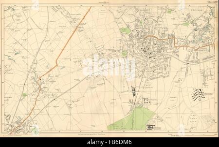 SUTTON: Cheam,Epsom,Belmont,Carshalton,Ewell,Banstead Dns (Bacon), c1911 map Stock Photo