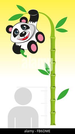 Premium Vector  Kids height meter ruler with cute panda and bamboo cartoon  funny centimeter scale growth chart for children