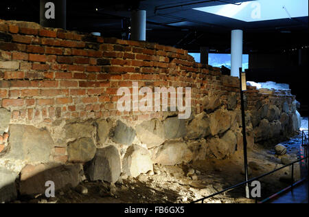 Medieval Museum. Section of the city walls, around 1530. Stockholm. Sweden. Stock Photo