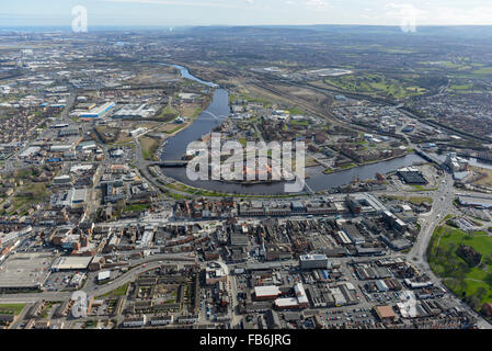 General views of Stockton on Tees from the West Stock Photo