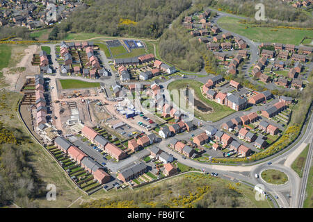 An aerial view of a new housing development in Oakengates, Telford Stock Photo