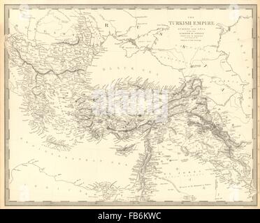 OTTOMAN EMPIRE: in Europe and Asia with the Kingdom of Greece. SDUK, 1848 map Stock Photo