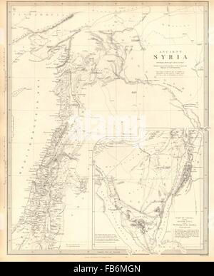 ANCIENT SYRIA: Levant; Sinai:wanderings of the Israelites. SDUK, 1848 old map