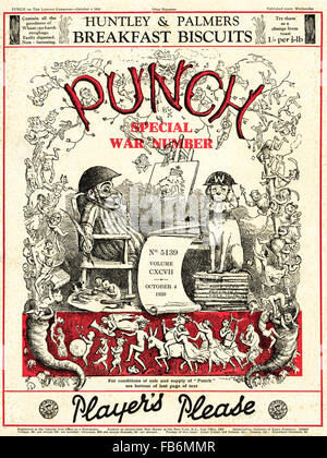 Cover of Punch magazine dated 4th October 1939 Special War Number. Stock Photo