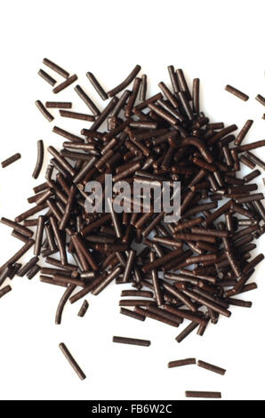 Dark chocolate Chocolate sprinkles photographed from above Stock Photo