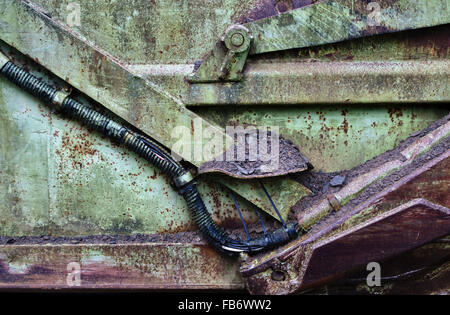 Herefordshire, UK. An old Terex TS-14b road grader or scraper, detail Stock Photo