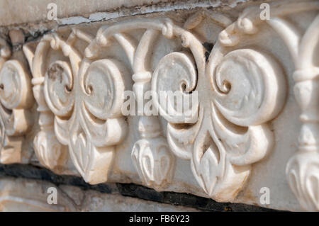 Flower relief on marble indian decoration Stock Photo