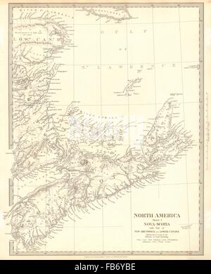 NOVA SCOTIA:& New Brunswick Quebec Prince Edward's Island.Canada.SDUK, 1848 map Stock Photo