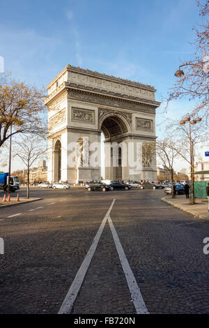 Arc de Triomphe de l'Étoile, Triumphal Arch of the Star, Place Charles de Gaulle, Paris, France. Stock Photo