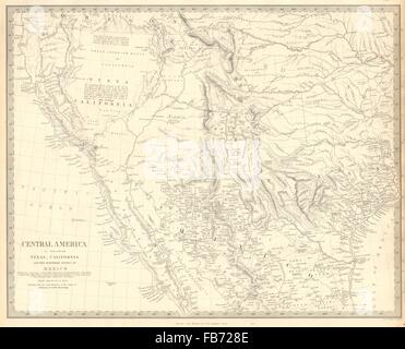SOUTH WESTERN USA:Showing Republic of Texas & Mexican California.SDUK, 1848 map