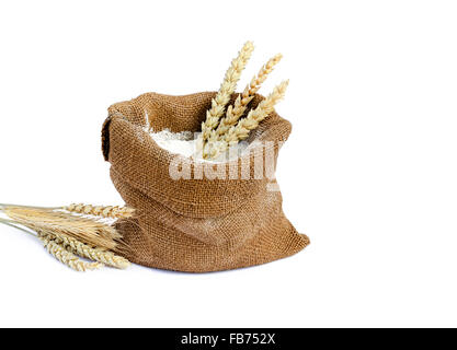 flour in a sack the isolated Stock Photo