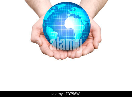 planet on a hand the isolated Stock Photo