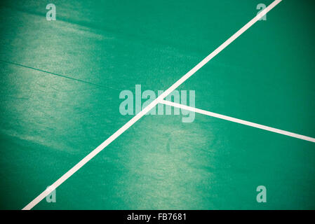 Marks on the floor of a sports hall Stock Photo