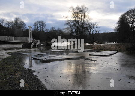 Aftermath of the flooding near the Shakin' Brig, Inveruire Stock Photo