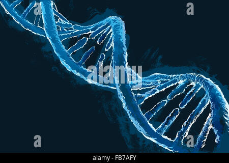 Illustrative image of blue DNA molecule Stock Photo