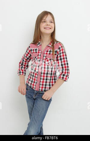 Beautiful American little girl as a cowgirl Stock Photo