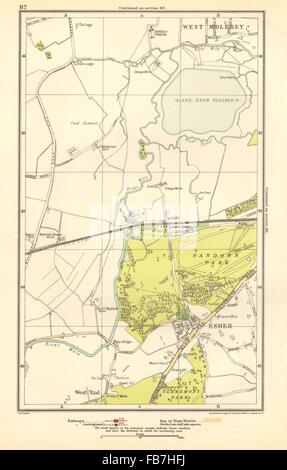 SURREY: Esher, Lower Green, West End, Sandown Park, West Molesey, 1937 ...