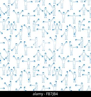Semaphore alphabet, seamless pattern Stock Vector