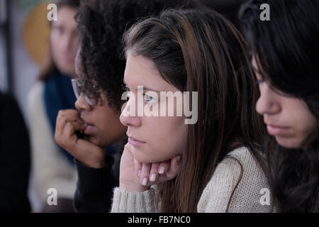 ISRAEL, West Bank. 11th  January, 2016. Young Israelis at the pre-military college for girls in Ma'ale Mikhmas which is an Israeli settlement few miles near Jerusalem in the northern West Bank Israel on 11 January 2016  The international community considers Israeli settlements in the West Bank illegal under international law, but the Israeli government disputes this. Credit:  Eddie Gerald/Alamy Live News Stock Photo