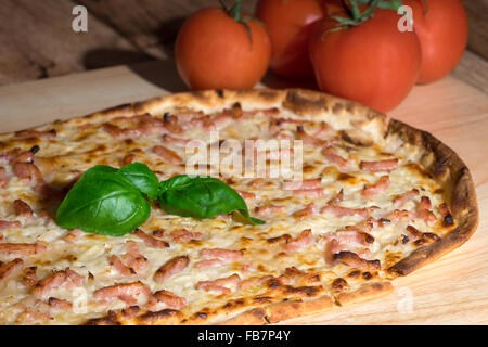 Traditional Tarte Flambe from the Alsace region of France Stock Photo
