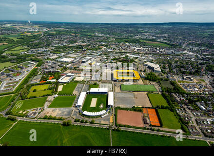 Aerial view, Bundesliga football Premiere League, Aachen-Lauren Rennverein front, Tivoli, football stadium of Aleminia Aachen, Stock Photo