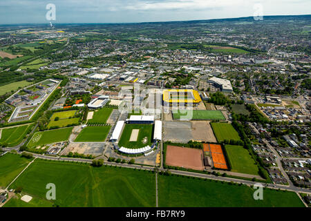 Aerial view, Bundesliga football Premiere League, Aachen-Lauren Rennverein front, Tivoli, football stadium of Aleminia Aachen, Stock Photo