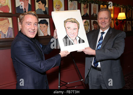 Michael Flatley portrait unveiling at Sardi's theatre district eatery  Featuring: Michael Flatley, Max Klimavicius Where: New York City, New York, United States When: 11 Dec 2015 Stock Photo