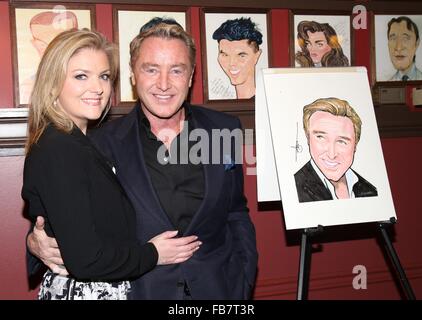 Michael Flatley portrait unveiling at Sardi's theatre district eatery  Featuring: Niamh O'Brien, Michael Flatley Where: New York City, New York, United States When: 11 Dec 2015 Stock Photo