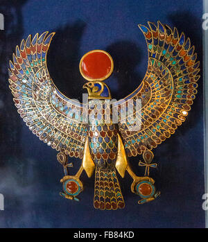 Falcon Pectoral from the tomb of Tutankhamun at the Egyptian Museum, Cairo, Egypt Stock Photo