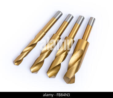drill bits coated with titanium nitride Stock Photo