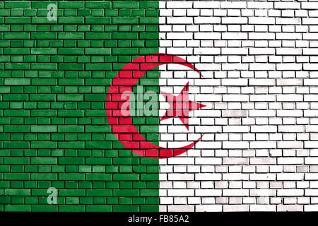 flag of Algeria painted on brick wall Stock Photo - Alamy