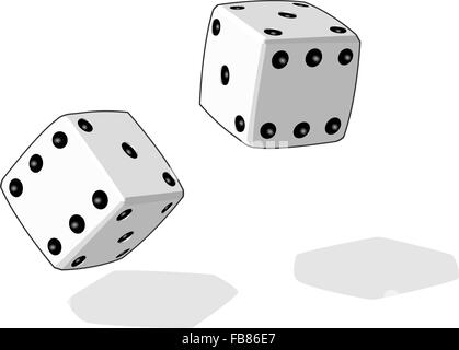 Two dice having been rolled, as is appropriate in the case of dice. Stock Vector