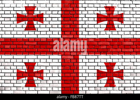 Flag of Georgia painted on brick wall Stock Photo - Alamy