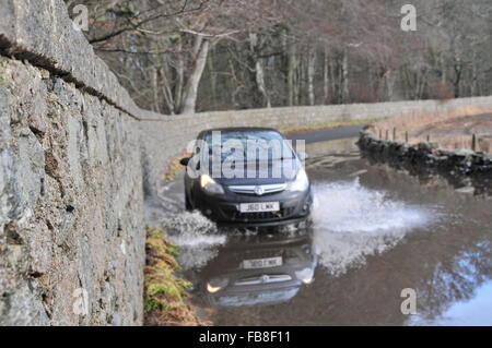 Kemnay, Aberdeenshire, Scotland, UK. 11th January, 2016. UK weather. Flooding at Boatleys Farm, Kemnay Credit:  Kemnay Photographic/Alamy Live News Stock Photo