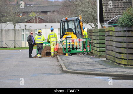 Kemnay, Aberdeenshire, Scotland, UK. 11th January, 2016. UK weather. Disruption due to flooding in Kemnay Credit:  Kemnay Photographic/Alamy Live News Stock Photo